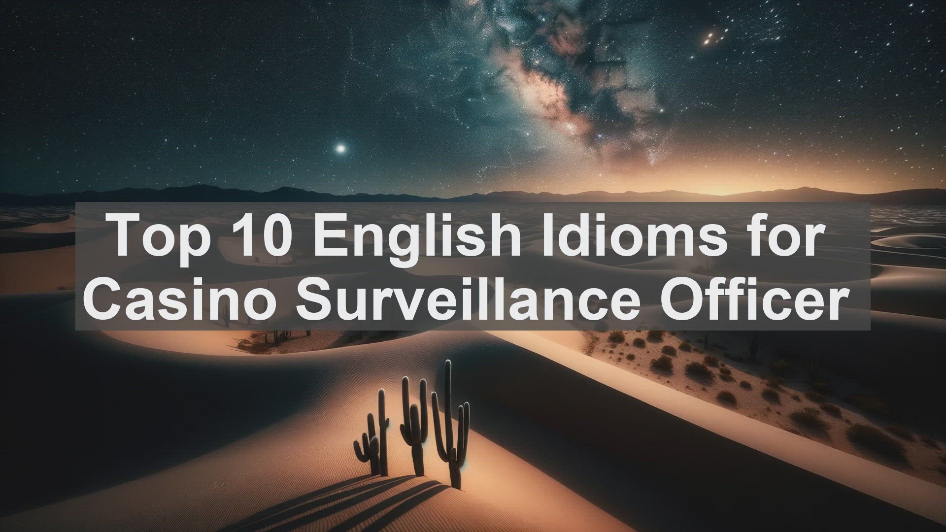'Video thumbnail for Top 10 English Idioms for Casino Surveillance Officer'