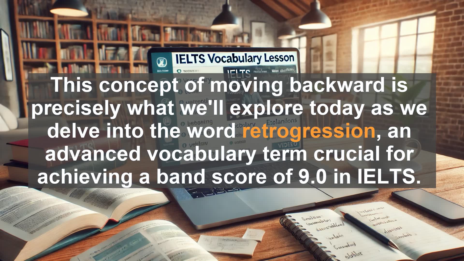 'Video thumbnail for 2000 Must Know IELTS 9.0 Vocabulary - Retrogression: Mastering Advanced IELTS Vocabulary'