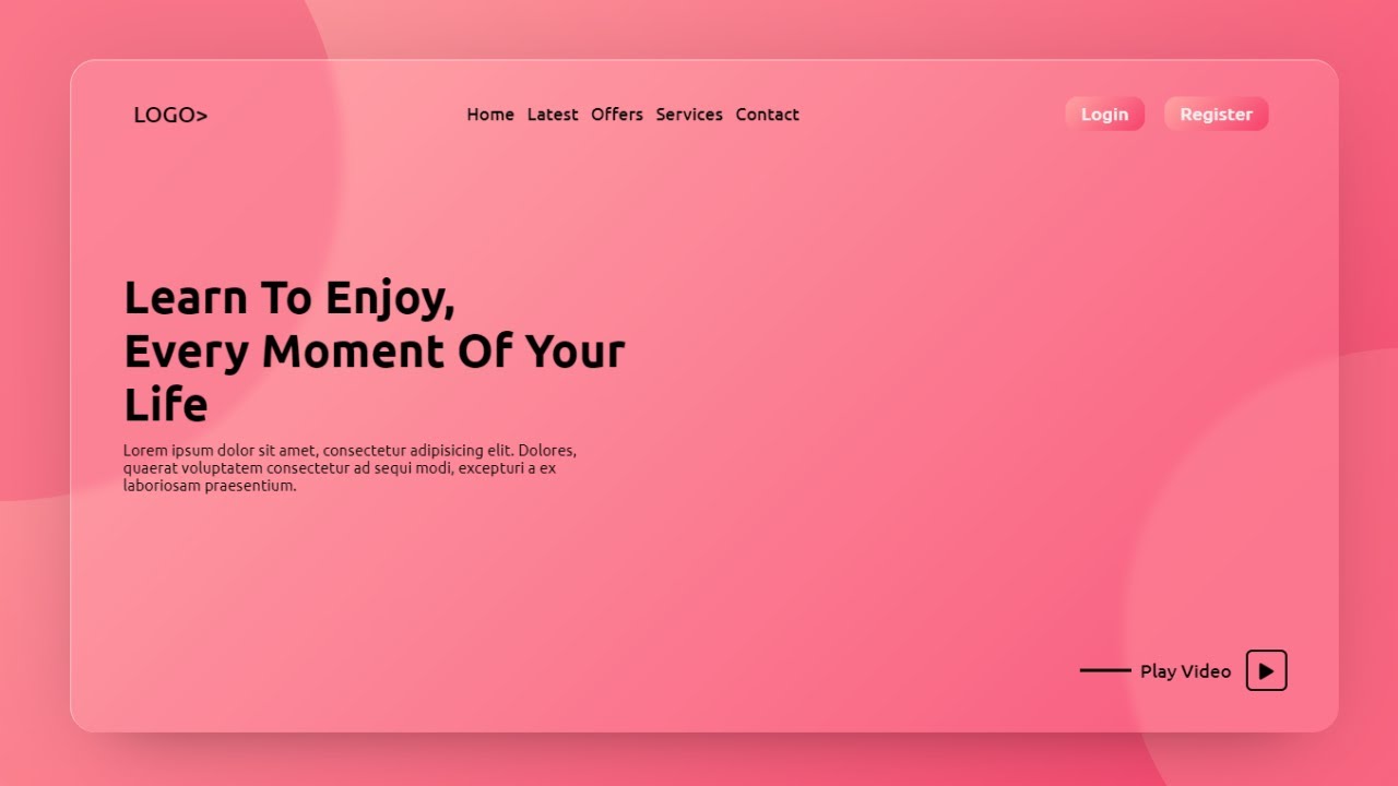 'Video thumbnail for Glassmorphism Website Design using HTML & CSS _ Responsive Glass Morphism'