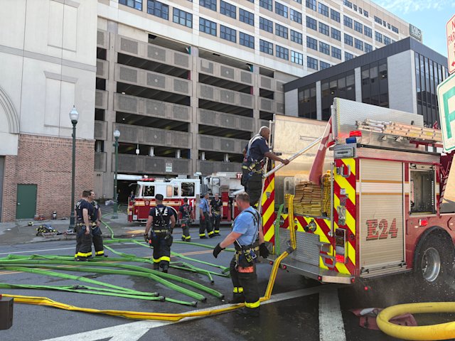 Video thumbnail for Crews battle electric car battery fire at New Rochelle parking garage