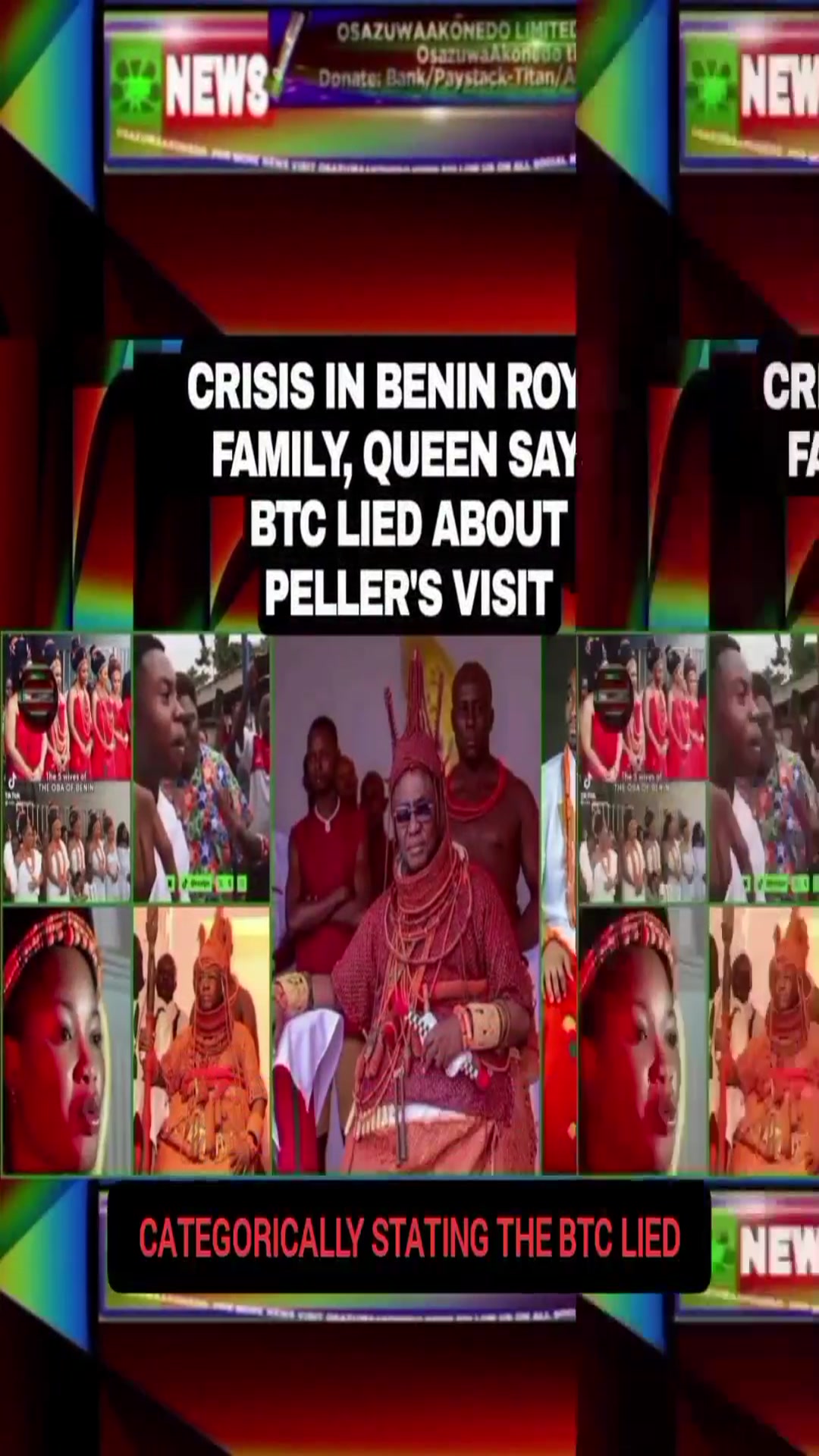 Video thumbnail for Crisis In Benin Royal Family, Queen Says BTC Lied About Peller's Visit