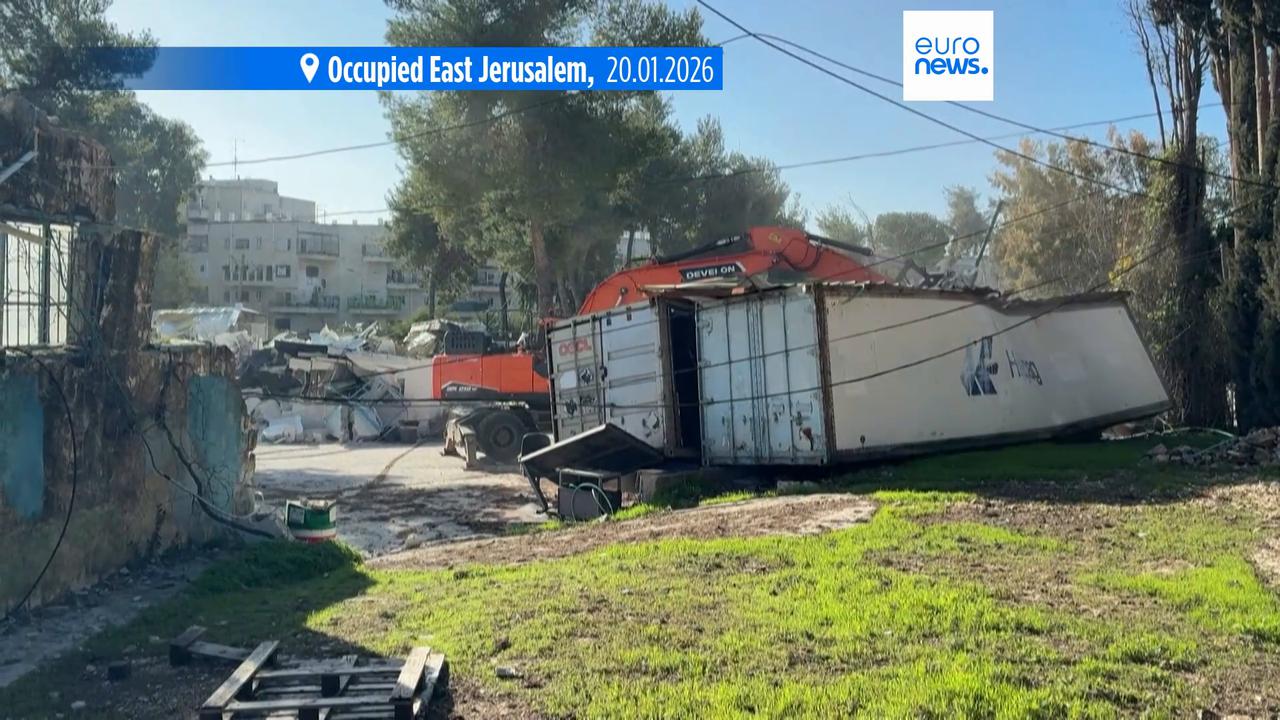Video thumbnail for UNRWA says facing 'unprecedented attack' as Israel demolishes building at east Jerusalem HQ