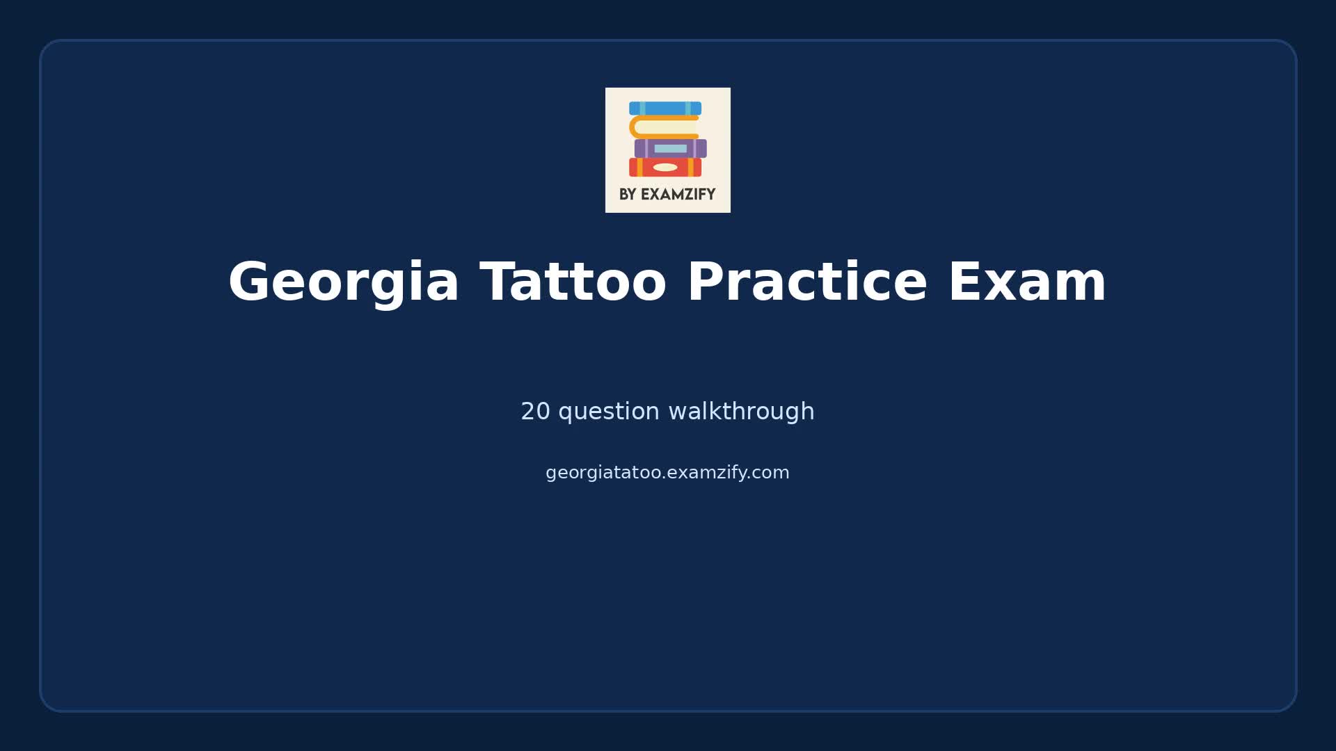 Video thumbnail for Georgia Tattoo Practice Exam