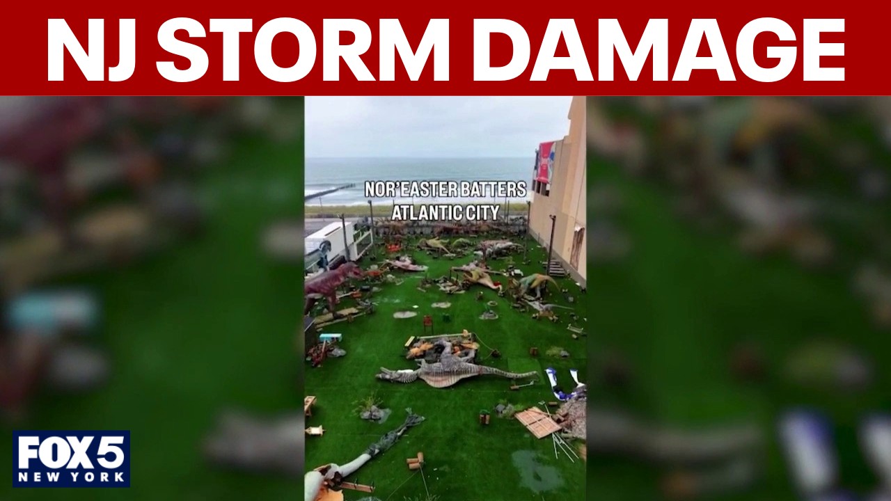 Video thumbnail for Drone video shows Atlantic City, NJ storm damage after nor'easter