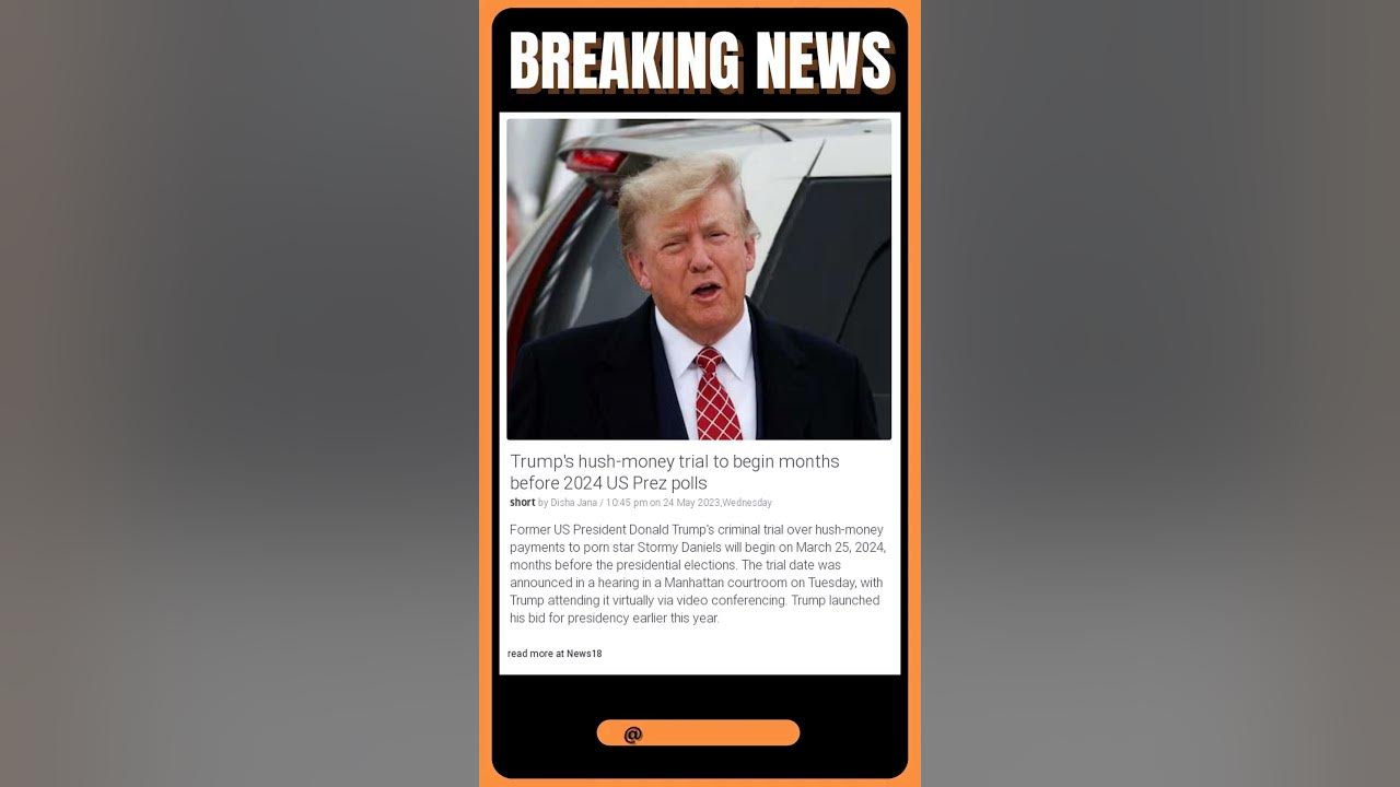 Video thumbnail for Trump Facing Criminal Trial Before Next Election: Will This Impact His Campaign? | #shorts #news