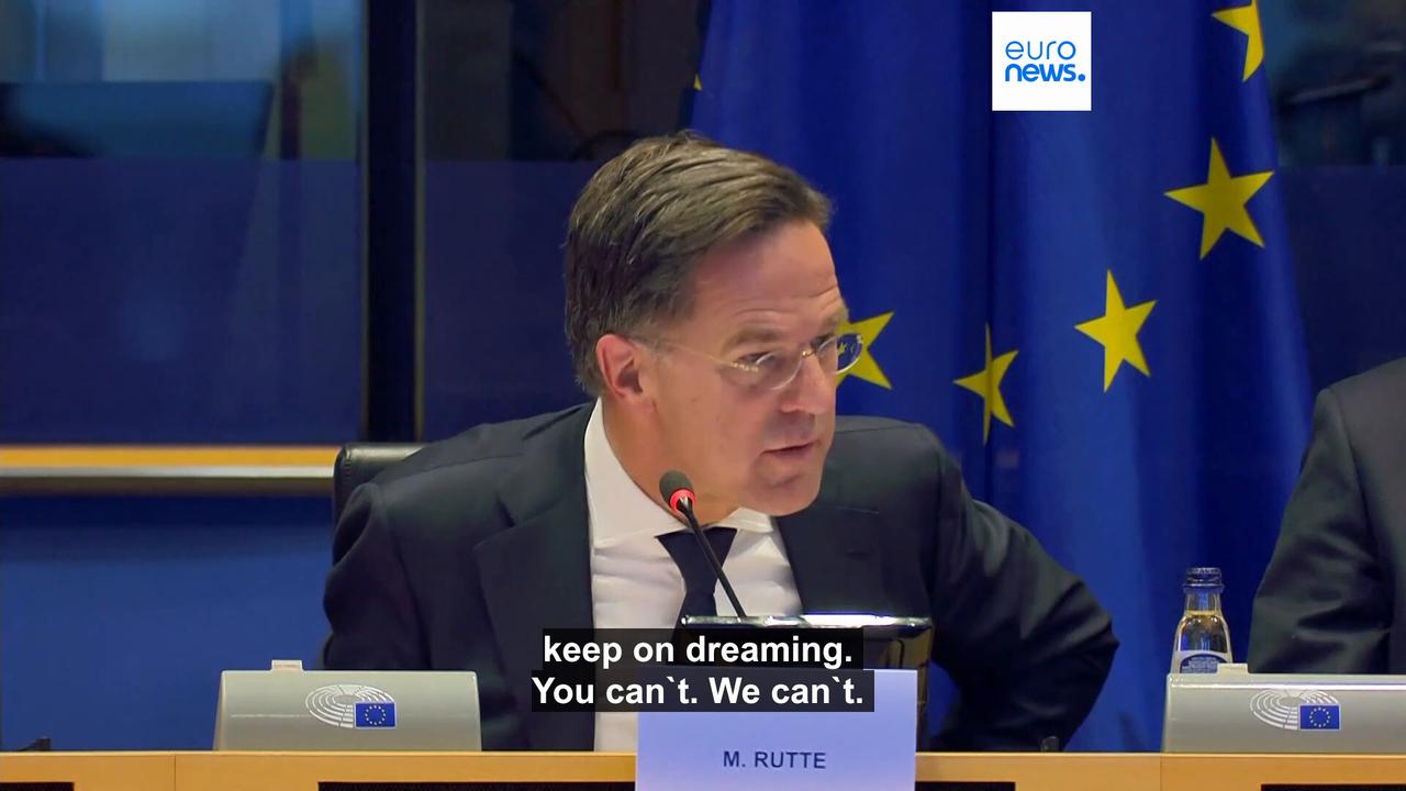 Video thumbnail for Mark Rutte defies MEPs and praises Donald Trump as 'very important' to NATO