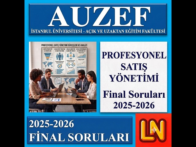 Video thumbnail for Profesyonel Satış Yönetimi 2025-2026 Final Soruları