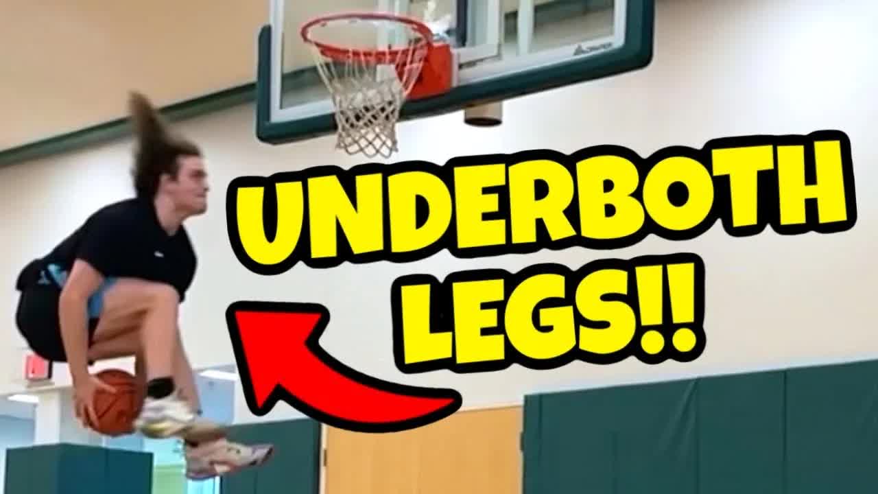 Video thumbnail for Travis Reynolds: dunking session at UNCC with ethan presutty