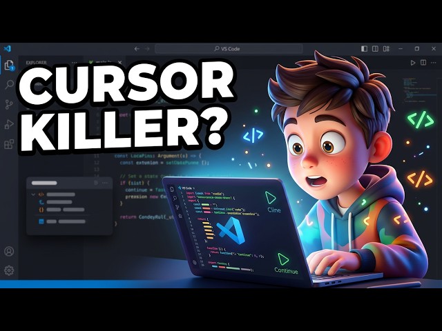 Video thumbnail for VSCode + Cline + Continue | NEVER PAY for CURSOR again. Use this OPEN SOURCE & LOCAL Alternative