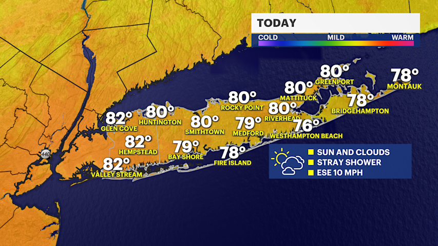 Video thumbnail for A stray shower returns this afternoon on Long Island