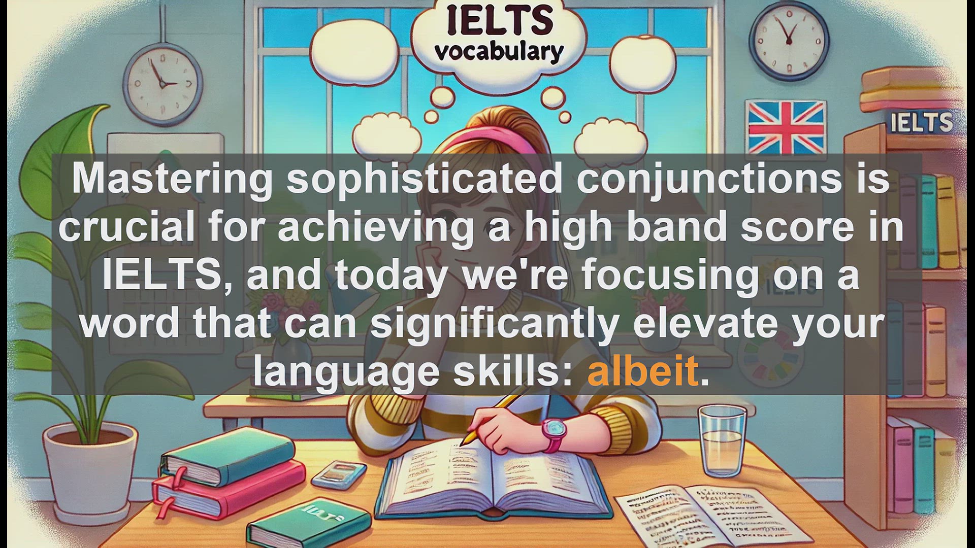 'Video thumbnail for 5000 Must Know IELTS 8.0 Vocabulary - How to Use 'Albeit' in IELTS: Boost Your Band Score'