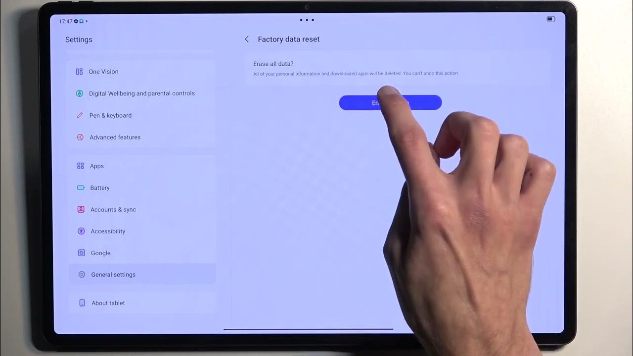 Video thumbnail for How to Factory Reset the LENOVO Tab Extreme via Settings - Hard Reset - Delete All Files & Data