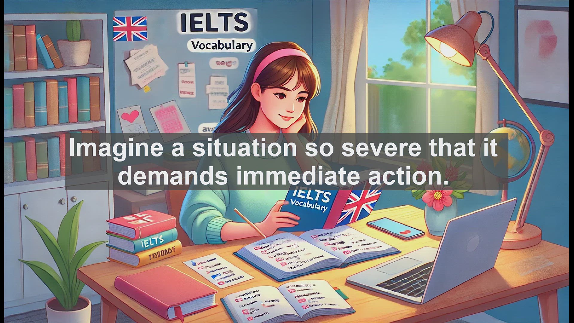 'Video thumbnail for 2000 Must Know IELTS 9.0 Vocabulary - Understanding the Word 'Dire': Meaning, Usage, and Examples'