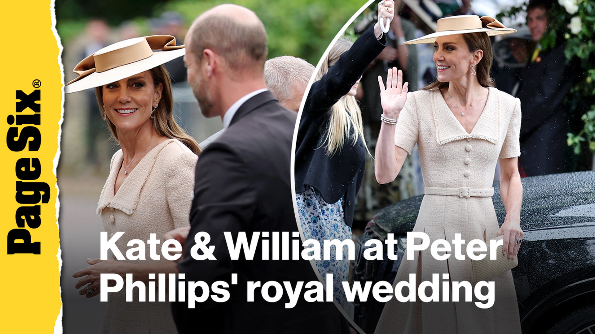 Video thumbnail for Kate Middleton and Prince William attend wedding of Princess Anne's son