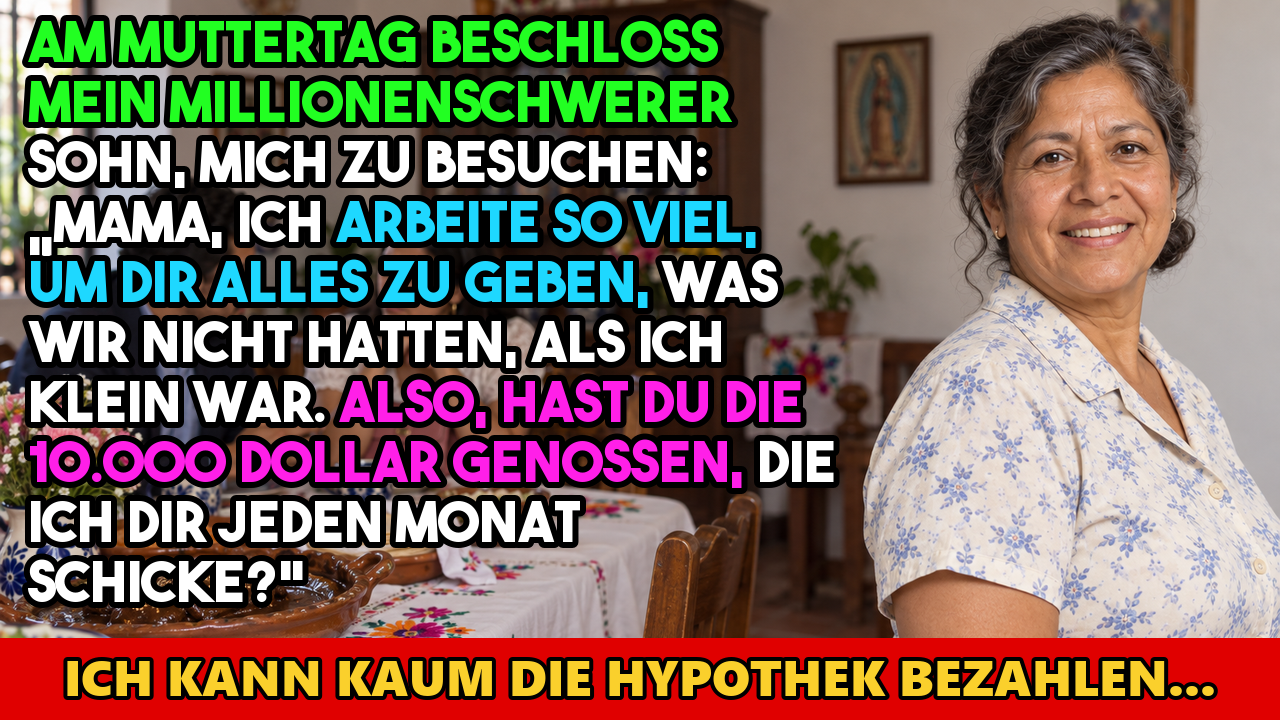 Video thumbnail for Am Muttertag beschloss mein millionenschwerer Sohn, mich zu besuchen: „Mama, ich arbeite so…
