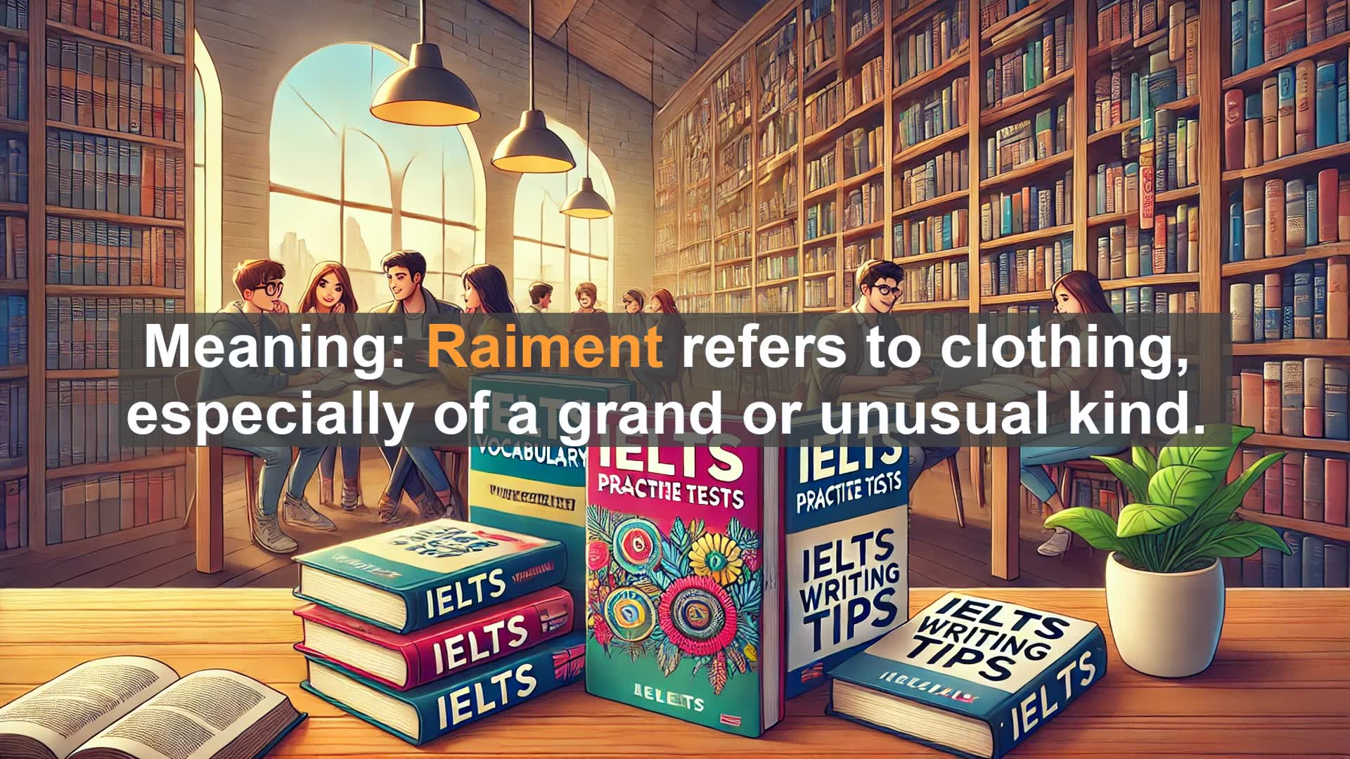 'Video thumbnail for 2000 Must Know IELTS 9.0 Vocabulary - Raiment: Elevate Your IELTS Vocabulary with This Elegant Word'