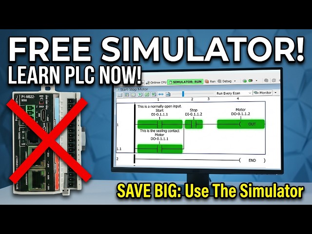 Video thumbnail for P1-M622-16DR Mini PLC: Your Simulator Adventure Starts Now!
