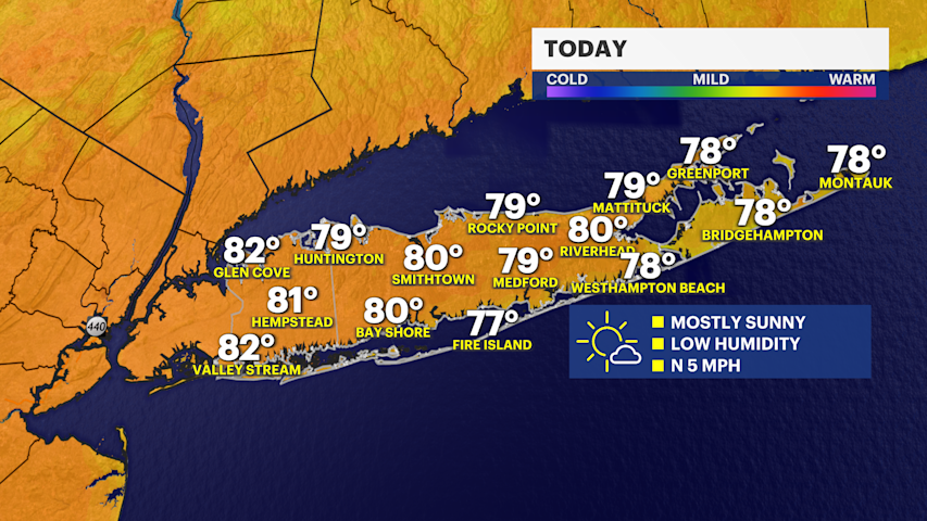 Video thumbnail for Beautiful day on Long Island; scattered rain chance tomorrow