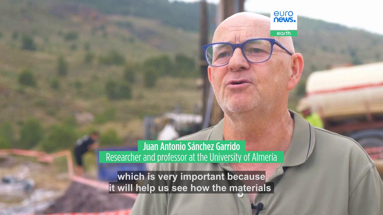 Video thumbnail for Scientists drill into Spain's only meteorite crater for clues to Mars