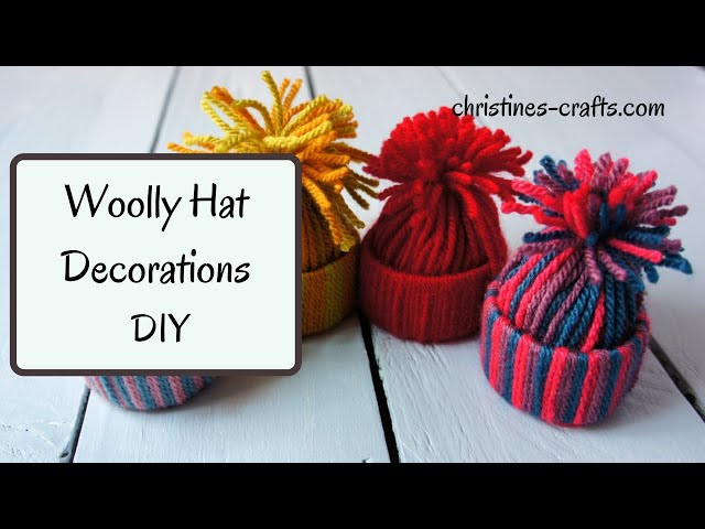 Video thumbnail for HOW TO MAKE A MINI YARN HAT CHRISTMAS DECORATION - Super Easy way to use up yarn scraps