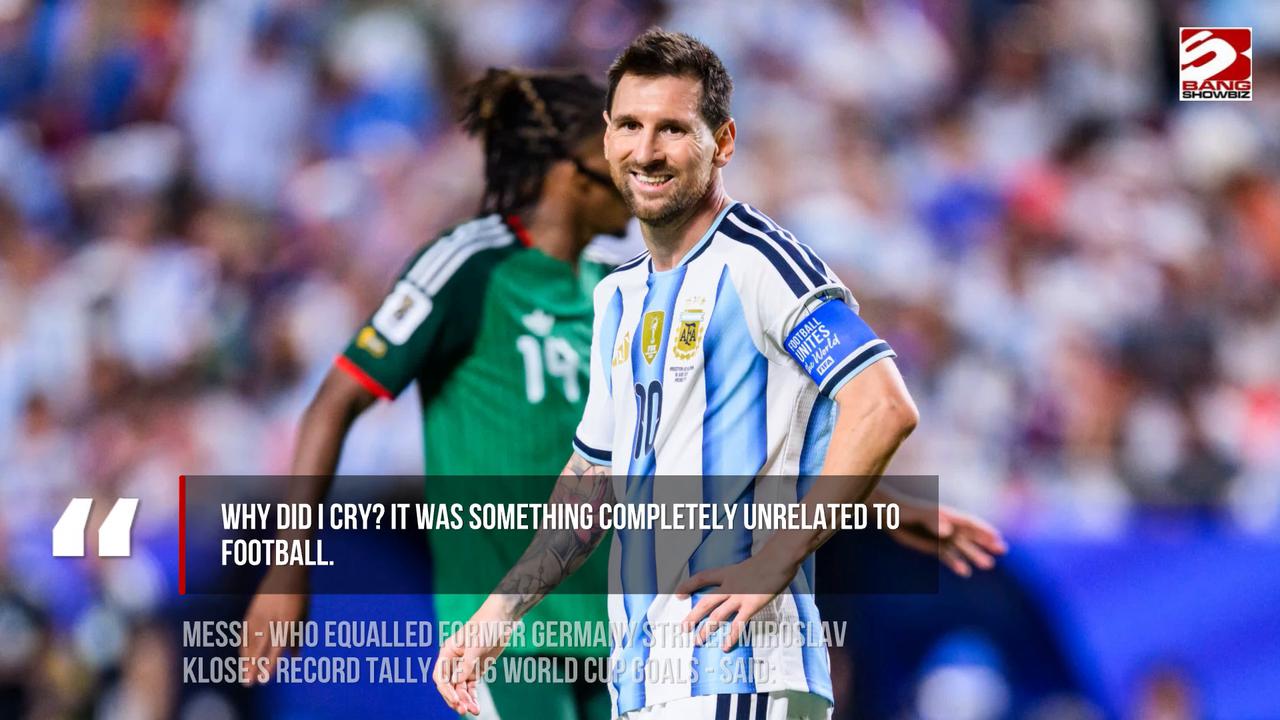 Video thumbnail for Lionel Messi cried after scoring the opening goal in Argentina's World Cup win over Algeria