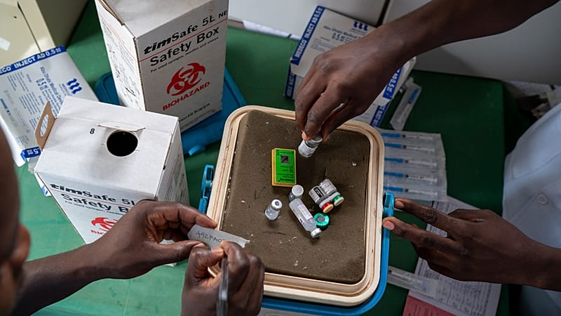 Video thumbnail for Malaria vaccine rollout shows promise for children in Cameroon