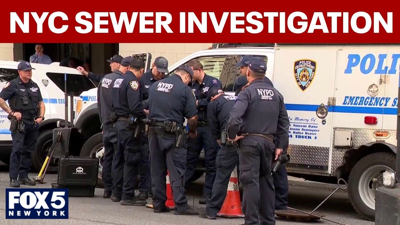 Video thumbnail for Police investigate after people seen emerging from NYC sewer near high-profile hotel