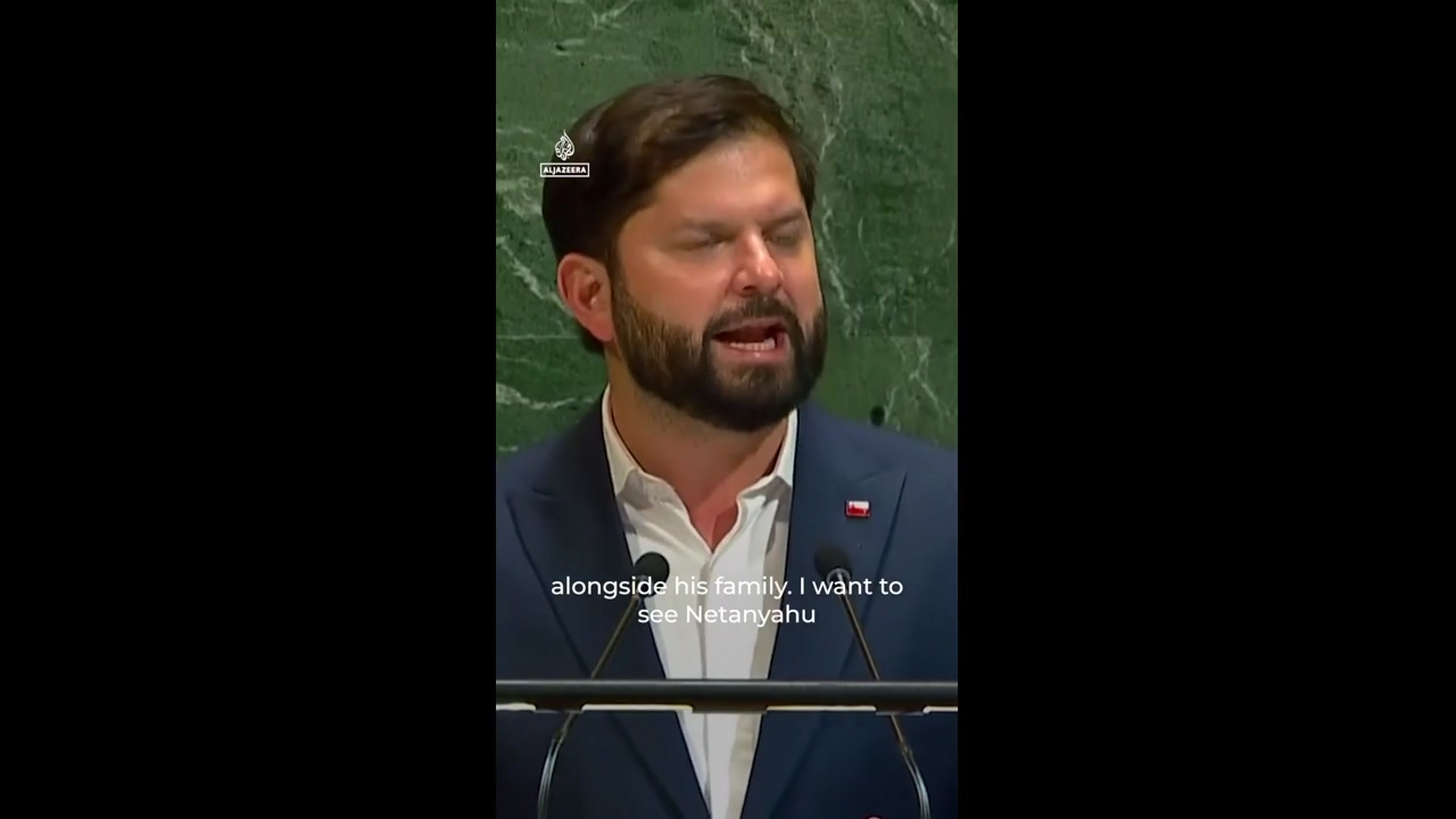 'Video thumbnail for Chile’s president draws parallel between Gaza and Holocaust at UNGA'