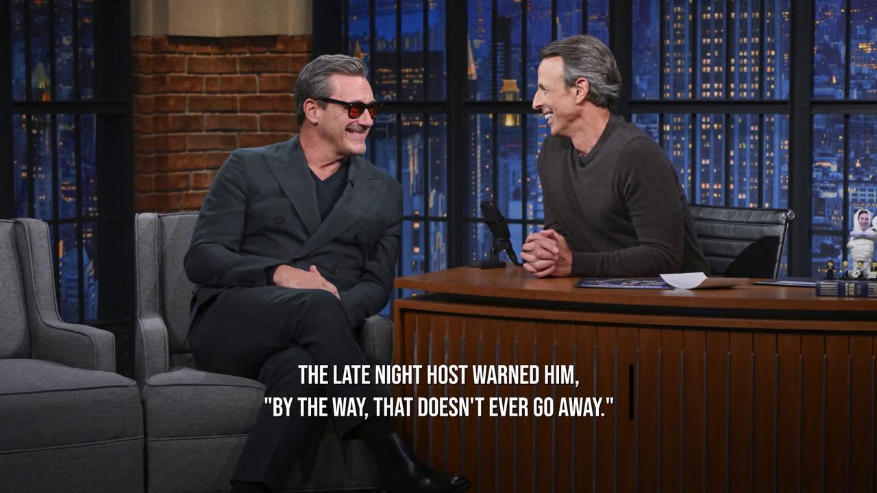 Video thumbnail for Jon Hamm breaks silence on becoming a dad.
