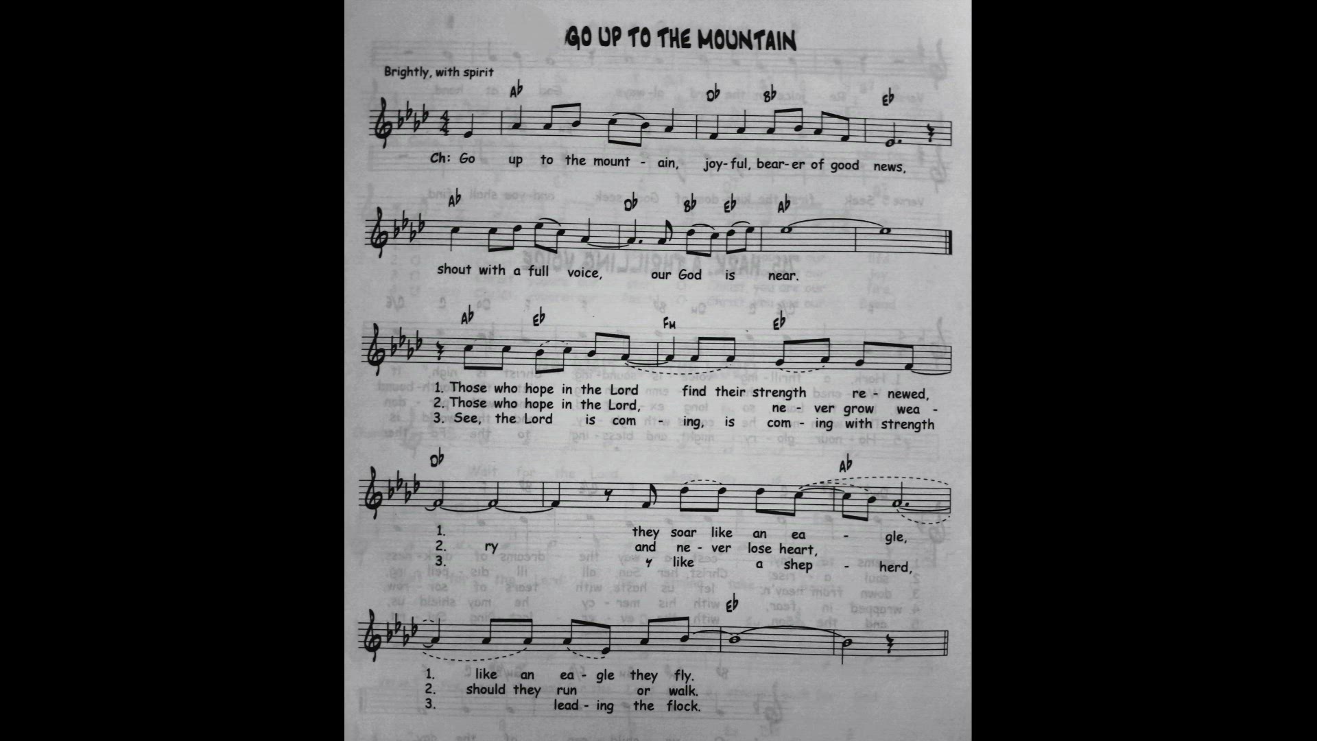 'Video thumbnail for Go Up To The Mountain - Catholic Mass Song Sheet Music'
