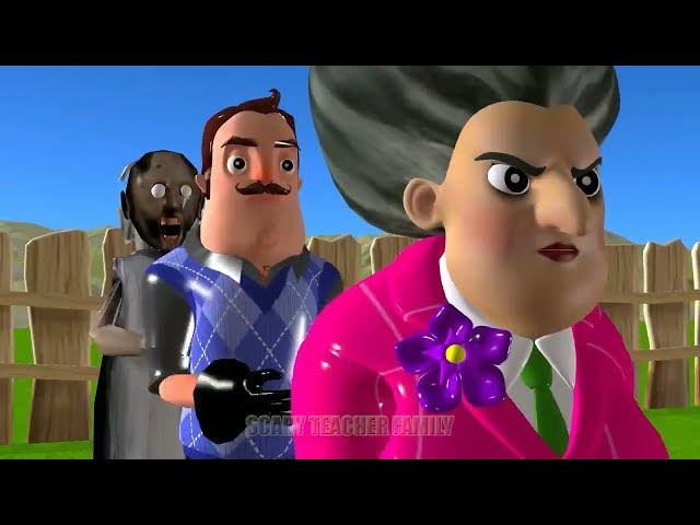 Video thumbnail for Scary Teacher 3D vs Squid Game Wooden Door vs Water Sprayer 5 Times Challenge Nick and Tani vs Scary