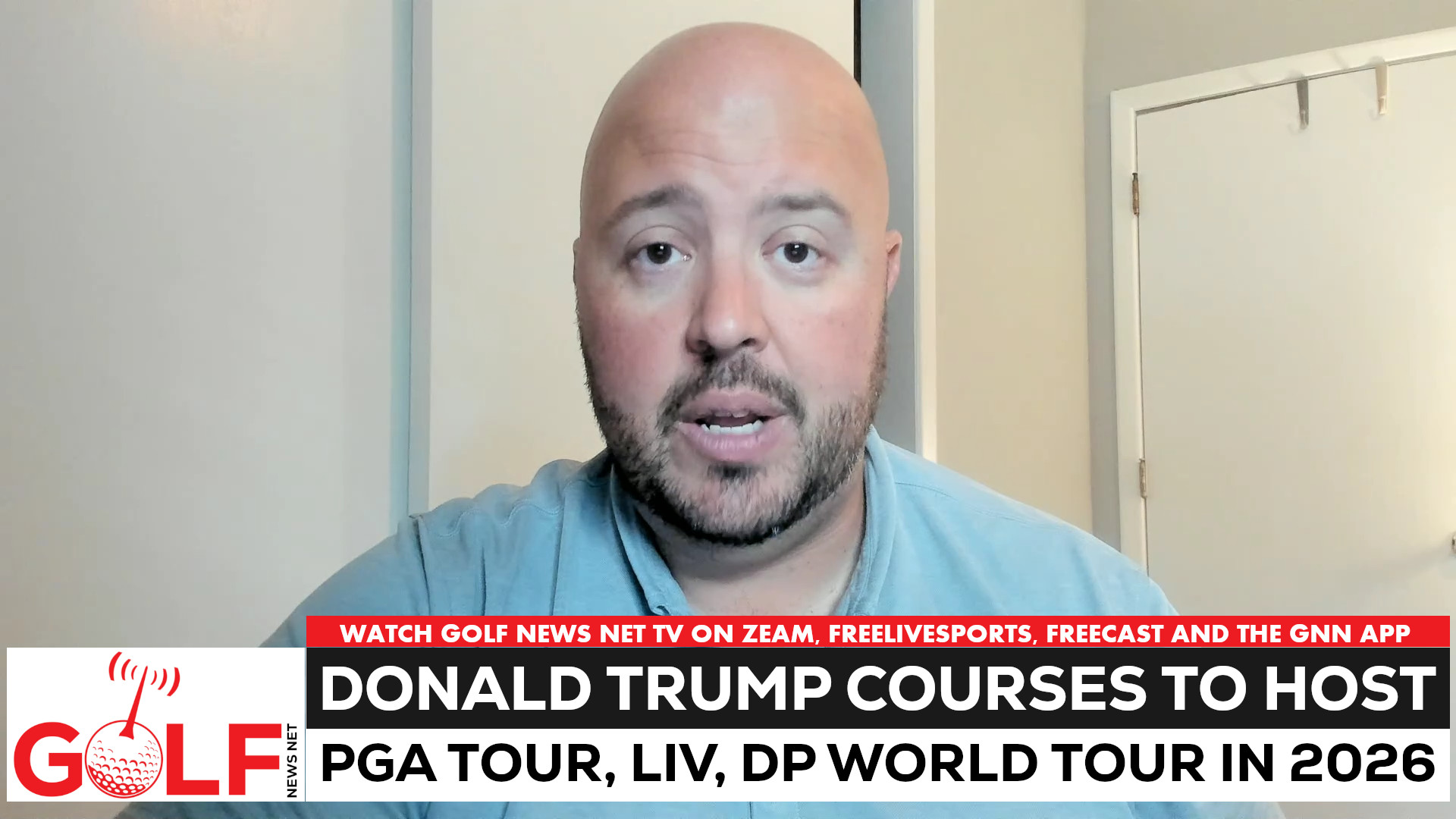 'Video thumbnail for Donald Trump-owned golf courses to host PGA Tour, LIV and DP World Tour in 2026'
