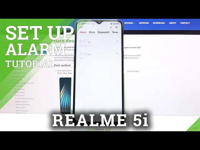 Video thumbnail for How to Add an Alarm Clock in Realme 5i – Access Clock Settings