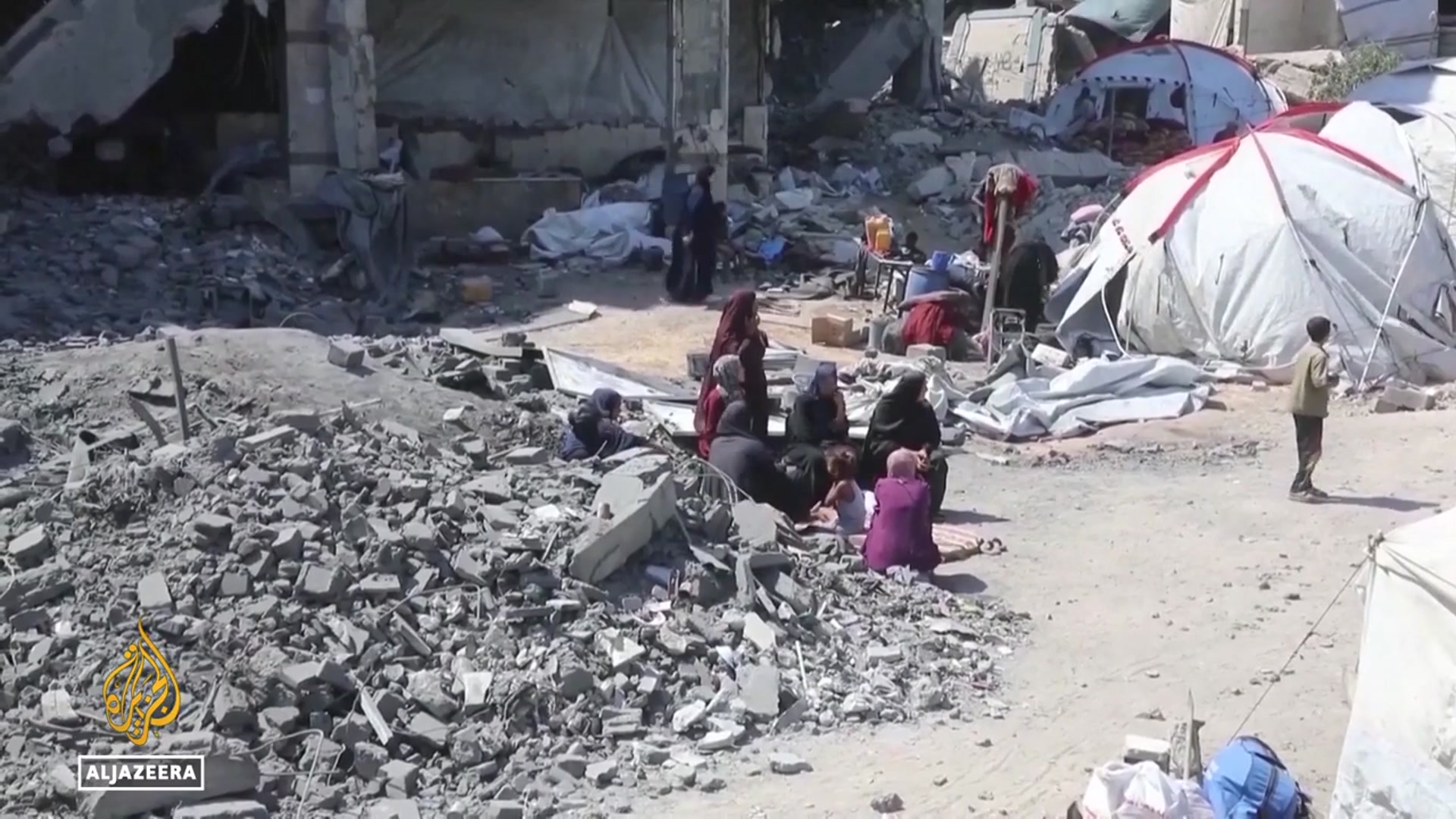 'Video thumbnail for Israeli strikes devastate Gaza City as residents refuse to flee'