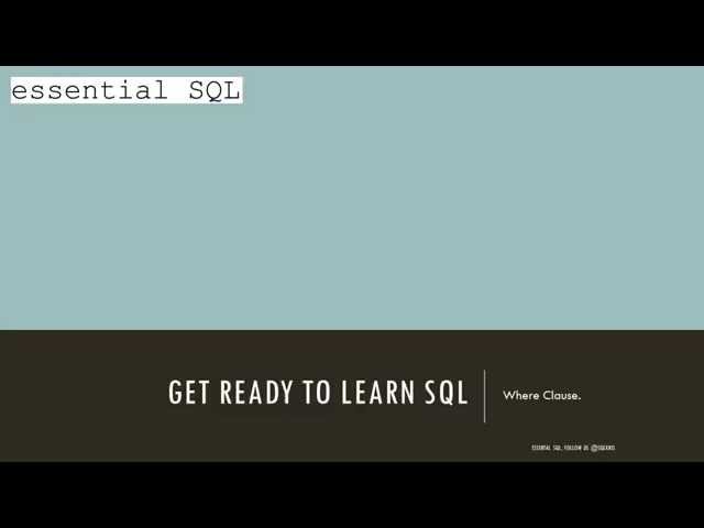 Video thumbnail for Learning SQL Tutorial - Part 14 -- Where Clause -- Answers to Exercises | Essential SQL