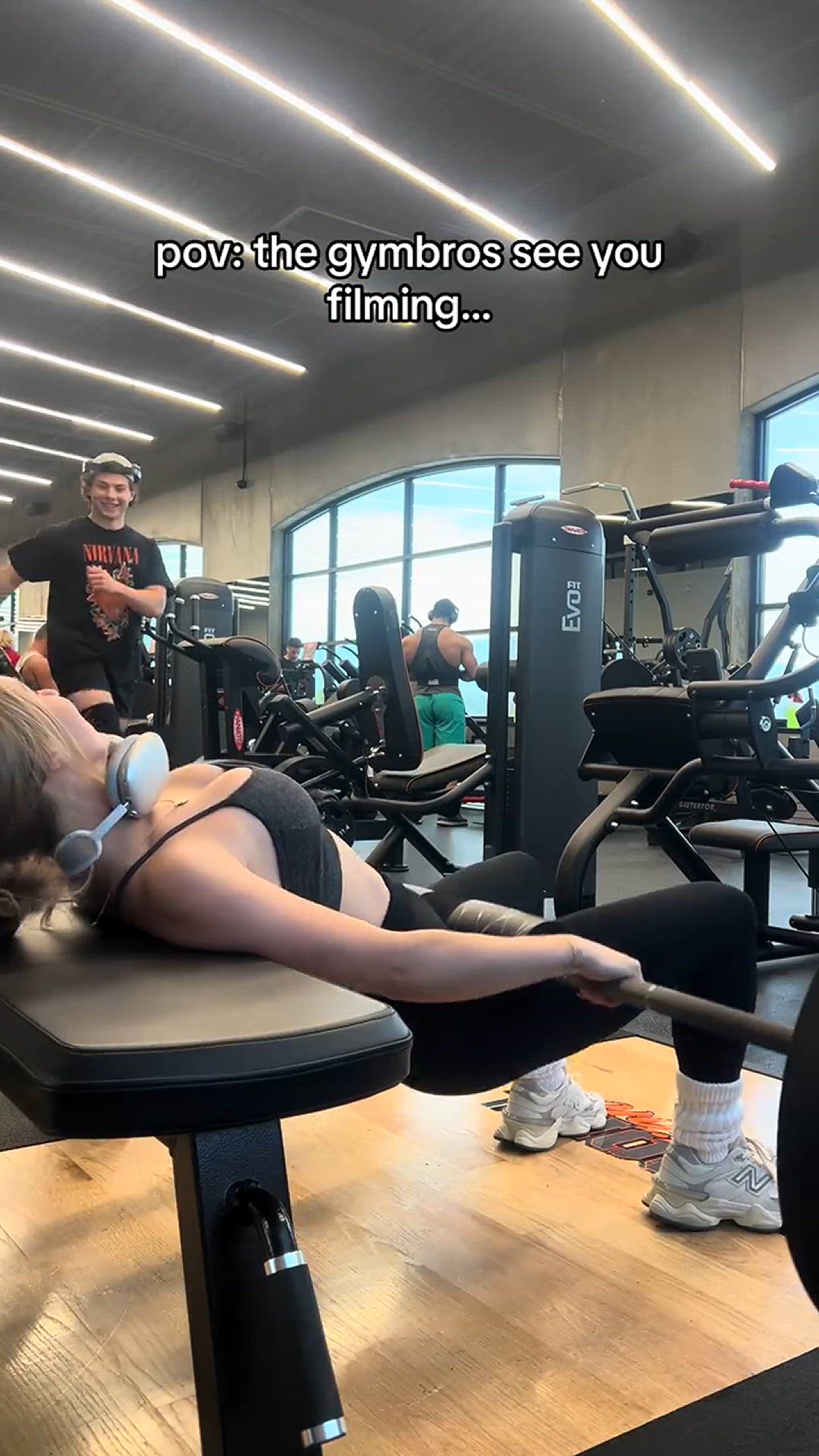 Video thumbnail for POV_ the gymbros see you filming... #shortsfeed #shorts