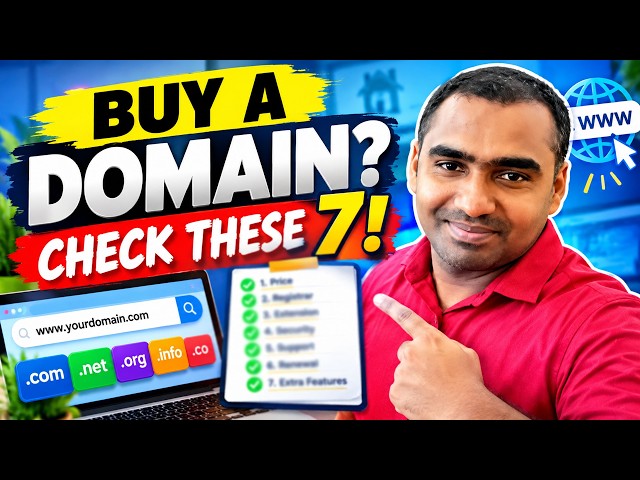 Video thumbnail for How to Buy a Domain Name: 7 Things to Check Before Your Domain Purchase