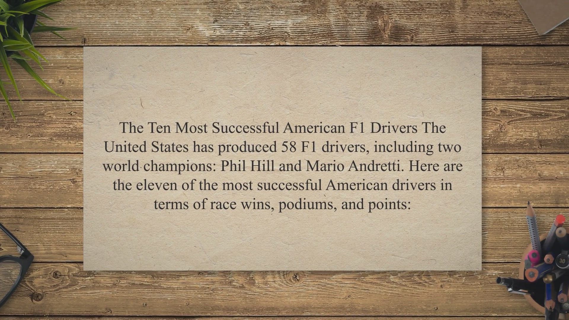 Video thumbnail for American F1 Driversd