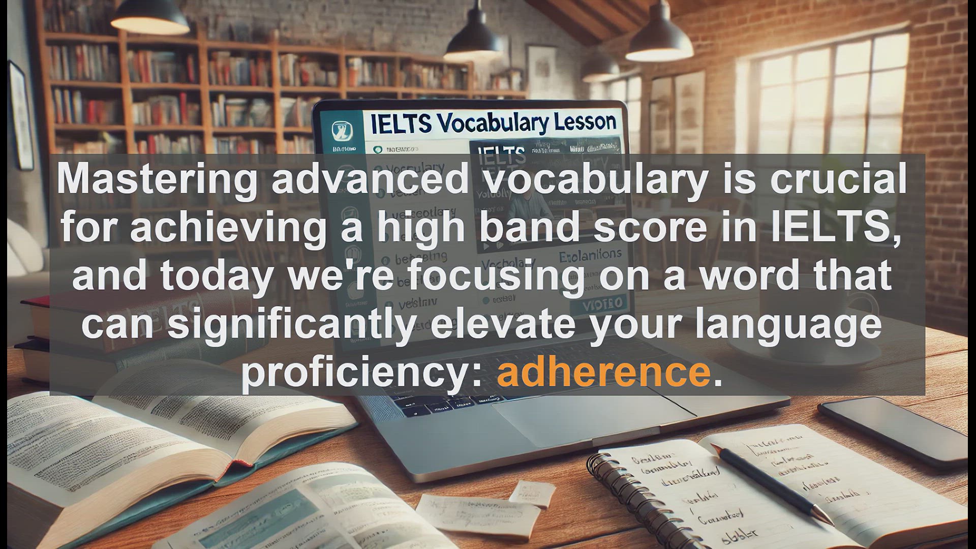 'Video thumbnail for 5000 Must Know IELTS 8.0 Vocabulary - IELTS Vocabulary: Understanding and Using 'Adherence''