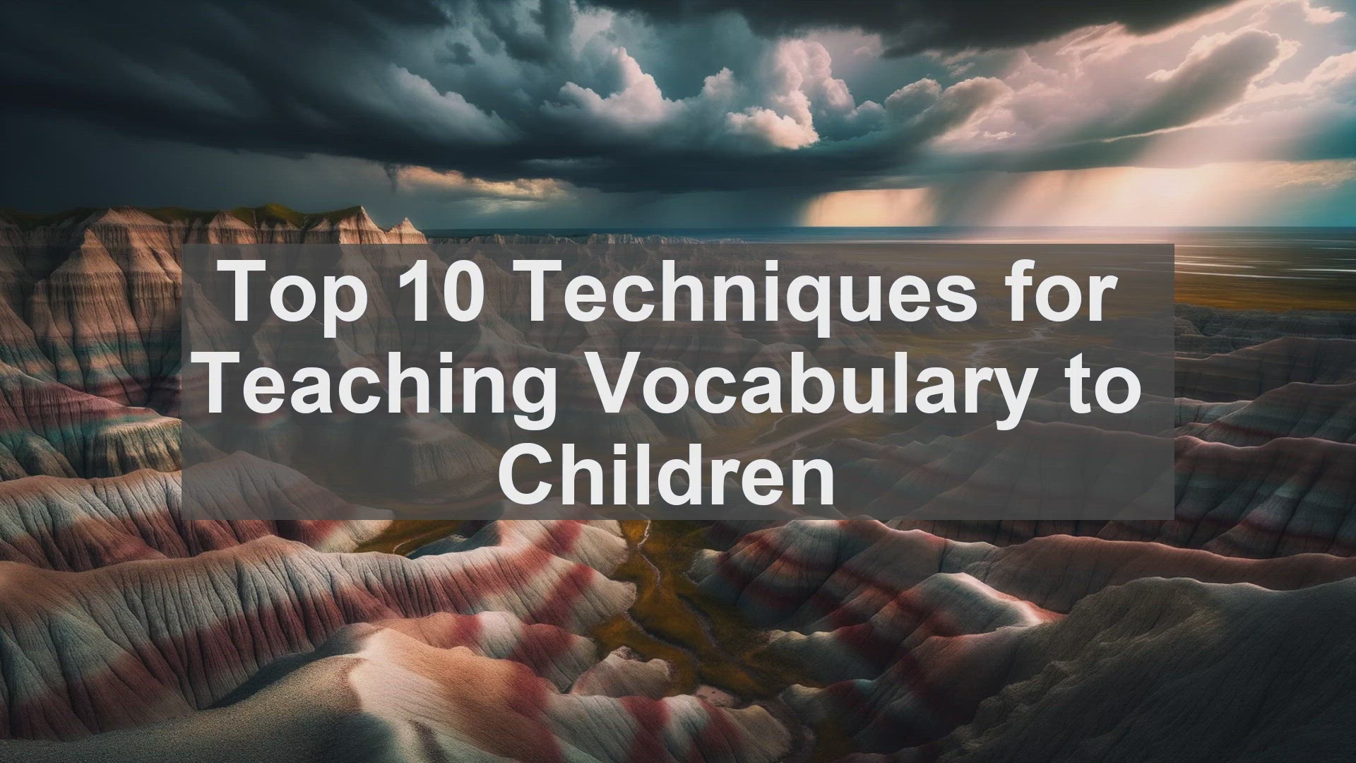 'Video thumbnail for Top 10 Techniques for Teaching Vocabulary to Children'
