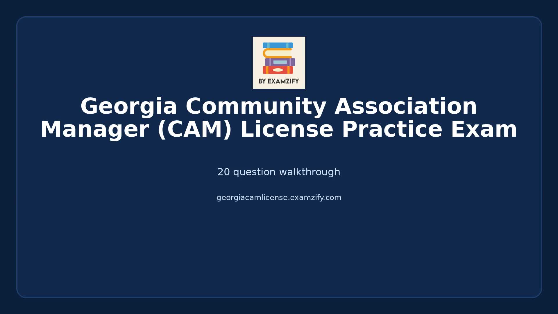 Video thumbnail for Georgia Community Association Manager (CAM) License Practice Exam