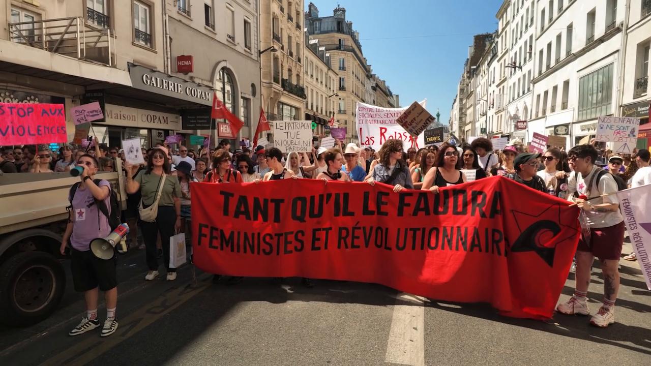 Video thumbnail for France: Thousands march in Paris against sexual violence targeting women and children.