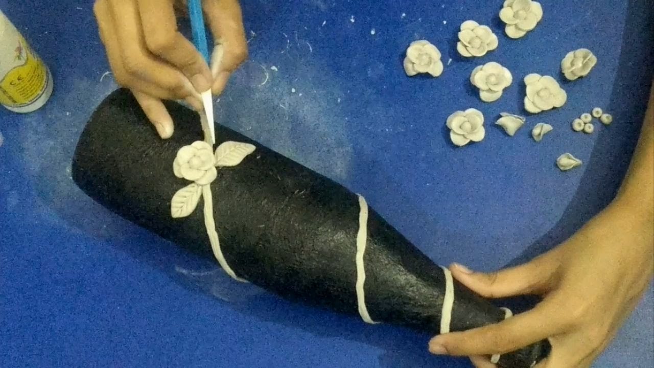 Video thumbnail for Clay Mural Art on Bottle | Clay Mural Painting for beginners | 3D Mural Clay Art Painting Craft