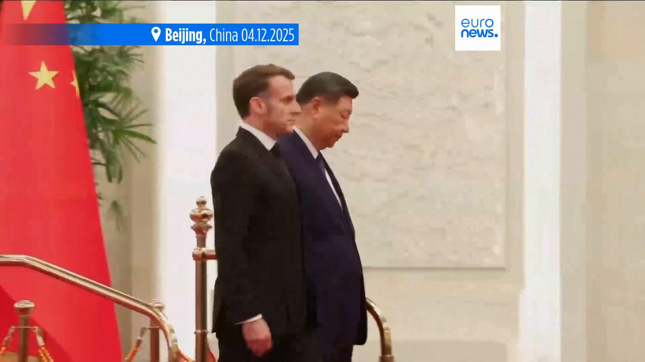 Video thumbnail for World risks 'disintegration of the international order' as Macron urges Xi to back Ukraine peace