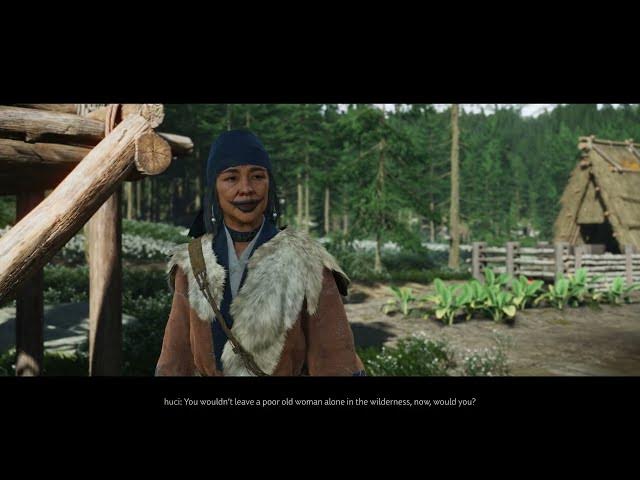 Video thumbnail for Ghost of Yotei - The Kitsune: Meet Huci at Husko Kotan (The Heart of Ainu) Buy Saddle Dyes Gameplay