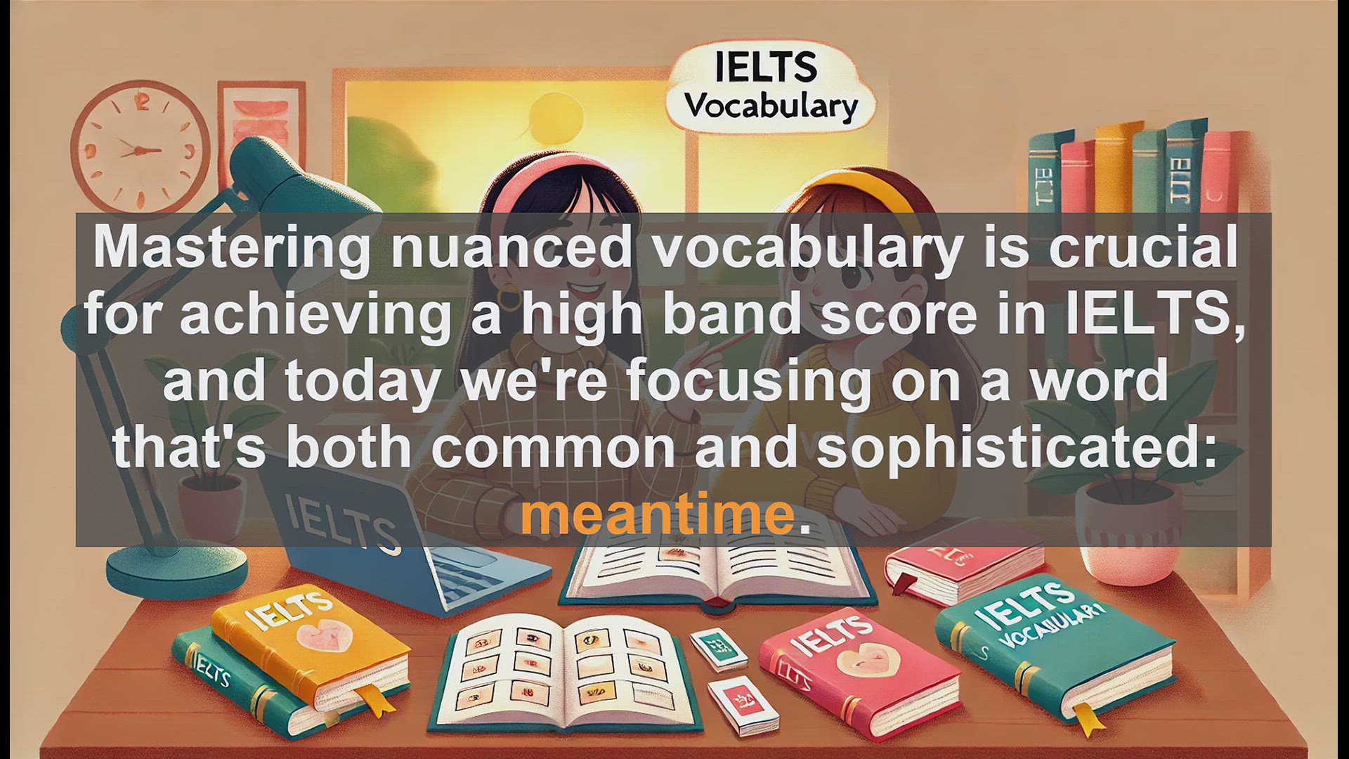 'Video thumbnail for 5000 Must Know IELTS 8.0 Vocabulary - IELTS Vocabulary: Understanding and Using 'Meantime''