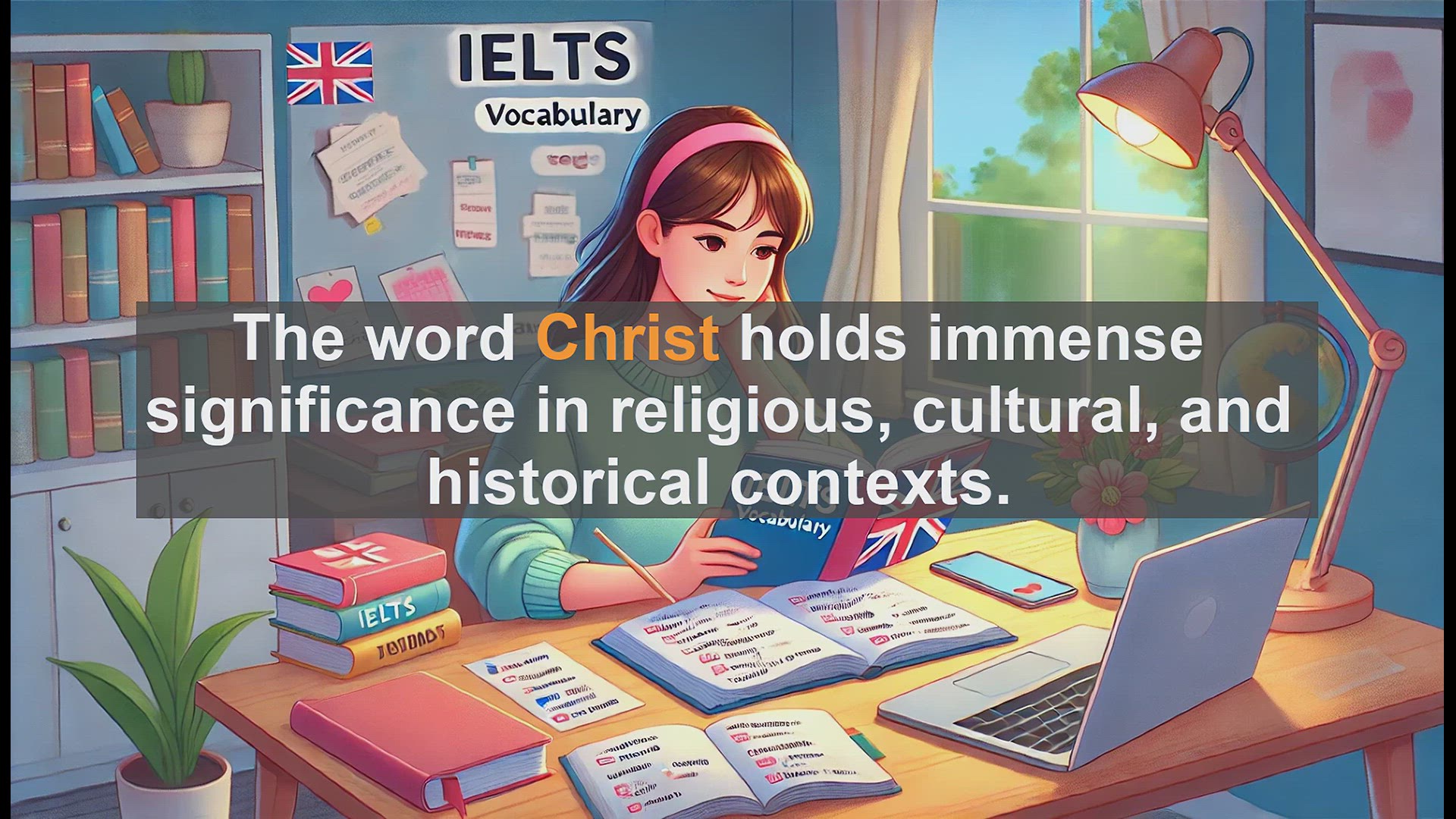 'Video thumbnail for 2000 Must Know IELTS 9.0 Vocabulary - Understanding 'Christ': Key Points for IELTS Success'