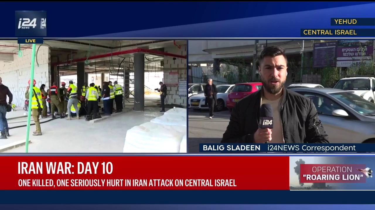 Video thumbnail for One killed, one seriously injured in Iran missile attack on Israel