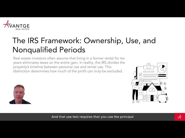 Video thumbnail for Real Estate Tax Strategy Series | Chapter 2 Part 3: The IRS Framework for Rental Conversions