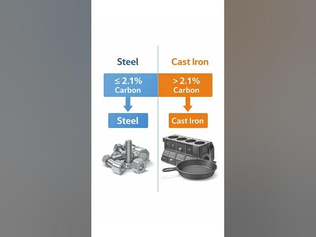 Video thumbnail for Iron–Carbon Phase Diagram made simple! Understand steel, cast iron & eutectoid point in 60 sec ⚙️